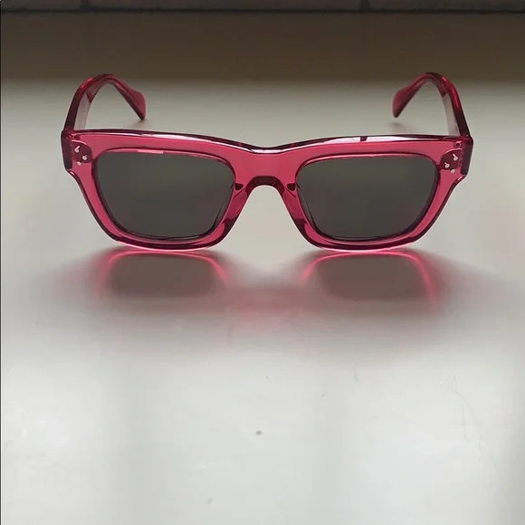 Pink Red Celine Sunglasses Triomphe oval sunglasses in red - Celine Eyewear | Mytheresa main image 3